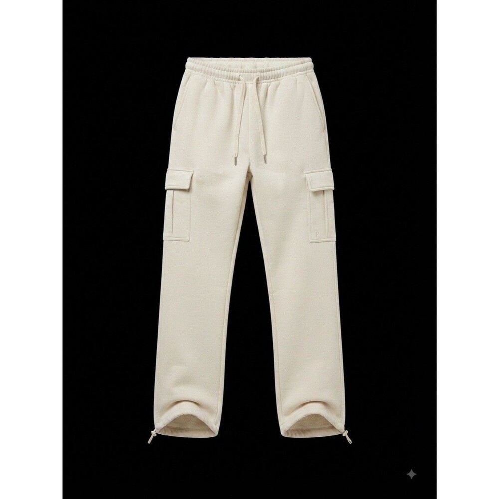 Victoria's Secret PINK Cream Cargo Utility Sweatpants S Drawstring Cinch Hem Y2K